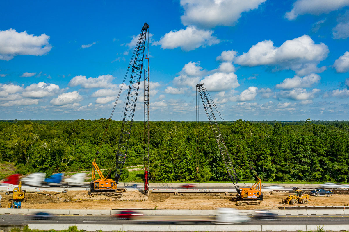 Construction progress aerial photo near Houston, Texas